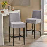 30-inch Fabric Barstool with Solid Wood Frame 74503.00FLGRY