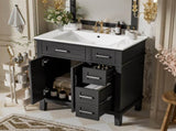 30" Bathroom Vanity with Ceramic Sink, Modern Storage Cabinet with Soft-Close Doors, Deep Drawer & N729P427118B