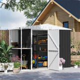 Steel Storage Shed Garden Tool house 7' x 4' White-AS 90928192