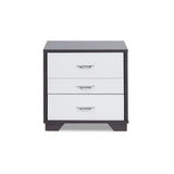 Two-tone Finish Nightstand with 3 Drawers, White and Black B016P253974
