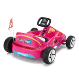 ZUN 12V Kids Ride On Go Kart, Electric 4-Wheeler Car with Remote Control, Cushioned Seat, LED Lights, W2181P201029