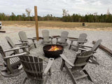 Dark Gray Adirondack Chair Sturdy HDPE Poly Lumber for Poolside, Patio, and Garden Relaxation B195P198767