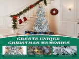 6 FT Snow Flocked Pre-lit Artificial Pop Up Christmas Tree with 100 Warm Lights and Golden Ornaments 77360414