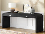 60''Wooden Entryway Table with Burl Veneer, Console Table with 2 Large Drawers and Metal N711P216235B