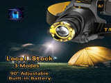 USB Rechargeable LED Headlamp 3-Modes Adjustable Camping Hiking Headlight W/Car ChargerUSB 26012509