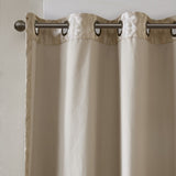 Knitted Jacquard Damask Total Blackout Grommet Top Curtain Panel Pair B035129803
