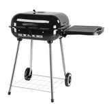 ZUN 28" Portable Charcoal Grill with Wheels and Foldable Side Shelf, Large BBQ Smoker with Adjustable 33449363