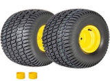 Set of 2 20x10.00-8 Lawn Mower Tires and Wheel Assembly, 4-Ply Tubeless Turf Tread Heavy Duty, 3.5" W1364P445941