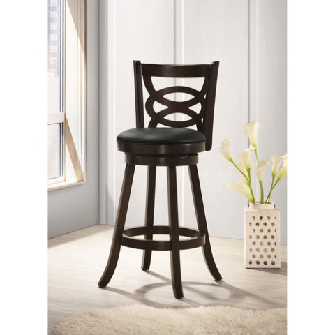 ZUN Cappuccino Swivel Bar Height Stool B062P153494