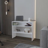 White Console Table with Open Storage B062P252154