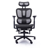 ZUN Adjustable Ergonomic Black Mesh Office with Headrest and Footrest, Conference/Computer Desk B011P213340