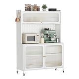 Kitchen Pantry Cabinet, Tall Storage Cabinet with Glass Doors & Adjustable Shelves, Cabinet Cupboard T2398P272122