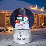 6 FT Lighted Christmas Inflatable Decoration, Large Inflatable Snow Globe with Snowman Family, Funny 68515218