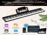 88-Key Semi-Weighted Foldable Digital Piano, 128.2722.865.08 cm Light-Up Keys Keyboard with 3 15404753