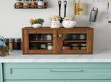 Glass Countertop Storage Cabinet, 2-Tier Spice Rack Organizer for Kitchen, Coffee Bar Accessories W331P533249