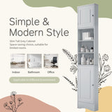 Multi-Functional Corner Cabinet Tall Bathroom Storage Cabinet with Two Doors and Adjustable Shelves, WF530911AAE