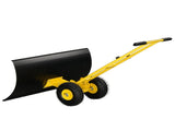Manual Snow Pusher Cart 36x18in with H-Handle, Black Iron Blade, Yellow Wheels, Snow Plow Cart 50835495