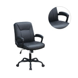 ZUN Adjustable Height Office Chair with Padded Armrests, Black SR011680