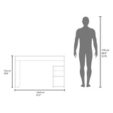 Solid 47" Wide Four Shelves Writting Desk, Home Office, Living Room, Gamer Desk Natural Oak B200P253748