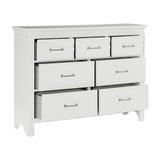 7 Drawers White Finish Dresser Transitional Style Wooden Bedroom Furniture 1pc B011P220619