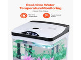 2-Gallon LED Glass Aquarium with Temperature Display, Adjustable 7-Color Lighting, Self-Cleaning 38467583