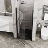 Goodyo 34"x72" Pivot Shower Door, 1/4 inch Thick Tempered Glass Swing Shower Door in Black Finish, D163102093