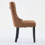 ZUN Nikki Collection Modern, High-end Tufted Solid Wood Contemporary Flax Upholstered Linen Dining Chair W1143P233649