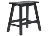 2pcs Pine Wood Saddle Seat Bar Stool Black 02885739