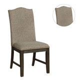 Transitional Style Espresso Frame 2pc Side Chairs Padded Seat Back Nailhead Trim Warm Gray Fabric B2741P309198