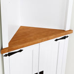ZUN Corner Cabinet Dresser cabinet barcabinet Corner Bathroom Cabinet with 2 Doors and 3 Tier Shelves W679126462