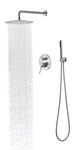 ZUN Shower System, Wall Mounted Shower Faucet Set for Bathroom with High Pressure 10" Stainless Steel W2287P182585