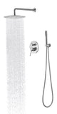 ZUN Shower System, Wall Mounted Shower Faucet Set for Bathroom with High Pressure 10" Stainless Steel W2287P182585