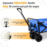 ZUN Collapsible Wagon Cart Heavy Duty Foldable Wagon with Big Wheels for Sand All-Terrain Utility T3060P248479