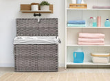 110L Laundry Hamper with Lid, Laundry Basket with Removable Liner for Bathroom Bedroom Gray 10537144