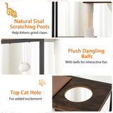 Stylish Wood-Metal Cat Tree - 33 lbs Per Layer Capacity, 2 Private Condos 2 Relaxation Platforms, 00410945
