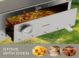 WoBurning Stove with Oven - Portable Pellet Stove with Chimney Pipes, 304 Stainless Steel Outdoor 25608218