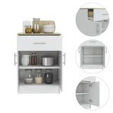Mayorca Base Pantry Cabinet, One Drawer, Two Interior Shelves -White / Light Oak B20092094