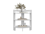 Side Table 31.70" H, with 3 Shelves, 3 Legs, White B097P250831