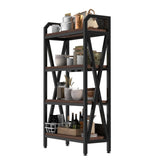55'' Bakers Rack 4-Level Storage Shelves Metal and Wooden Kitchen Shelves, Kitchen Organizers and W3387P312343
