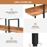 5 Tier Bookcase Home Office Open Bookshelf, Vintage Industrial Style Shelf, MDF Board, Black Metal WF300935AAB