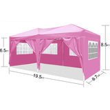 ZUN 10'x20' EZ Pop Up Canopy Outdoor Portable Party Folding Tent with 6 Removable Sidewalls Carry Bag W1205P170742