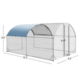 ZUN Large metal chicken coop upgrade three support steel wire impregnated plastic net cage, Oxford cloth 07079526