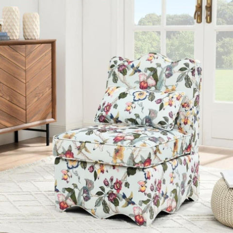 ZUN Flannel single dining chair with soft seat cushion and backrest, no armrests, matching pillow can be W487P228749