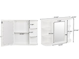 3-tier Single Door Mirror Indoor Bathroom Wall Mounted Cabinet Shelf White 48311781