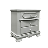Grey 3-Drawer Nightstand B062P209009