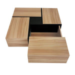 ZUN Unique Design Coffee Table with 4 Hidden Storage Compartments, Square Cocktail Table with Extendable 93568646