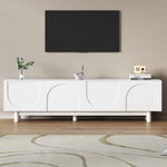 ZUN ON-TREND Graceful TV Stand Arch Cabinets for TVs Up to 78'', Minimalist Entertainment Center WF325999AAK