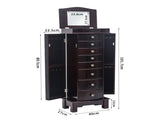 Jewelry Armoire with Mirror, 8 Drawers & 16 Necklace Hooks, 2 Side Swing Doors 06832042
