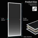 72X32 inch Oversized LED Bathroom Wall Mounted with 3 Color Modes Aluminum Frame Wall W708115598