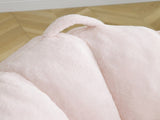 Giant Bean Bag Chair withFootstool, Oversized Bean Bag for Adults and Kids, Faux Fur Shell-Shaped W2677P306794